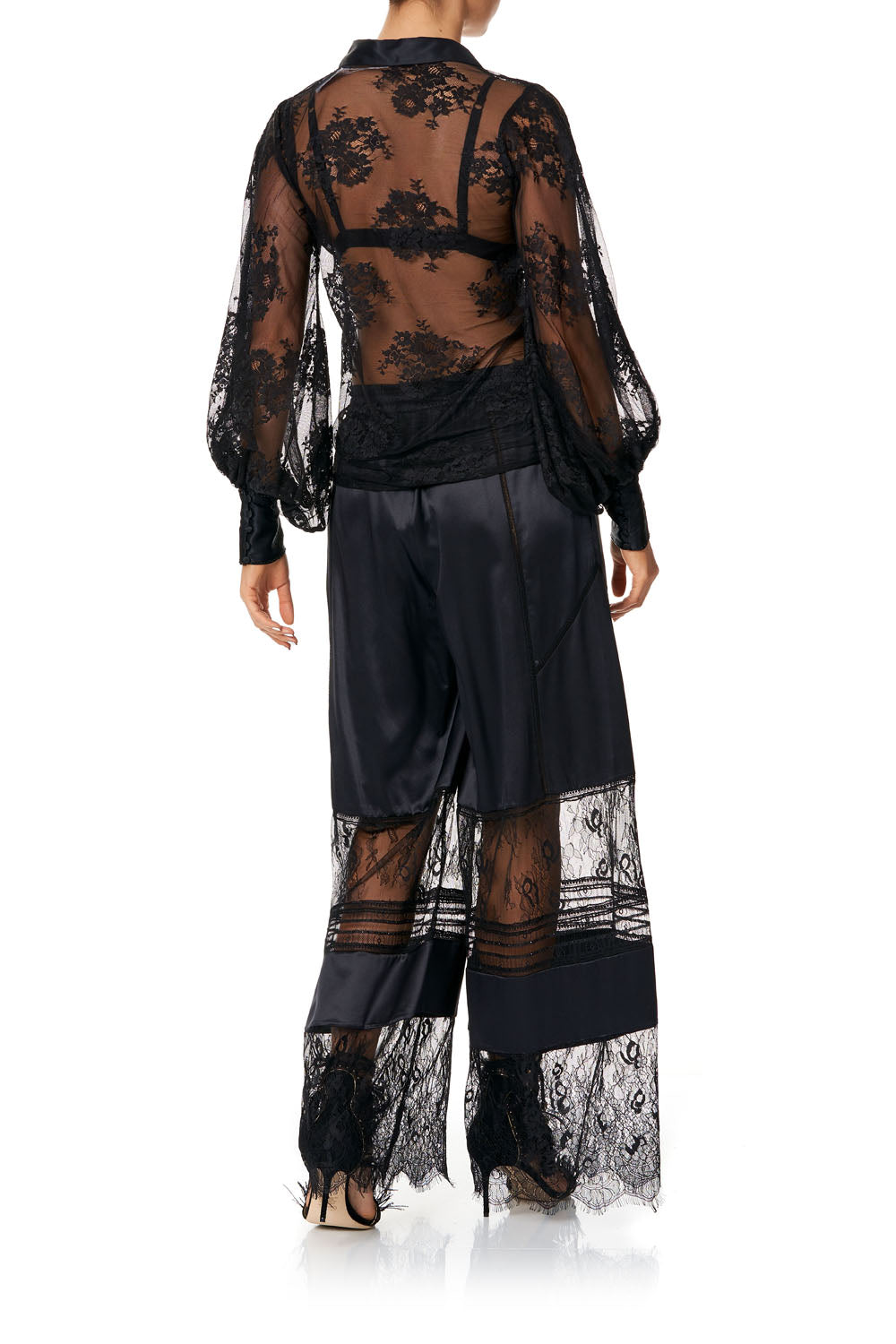 SPLIT SLEEVE BLOUSE NOIR BOUDOIR