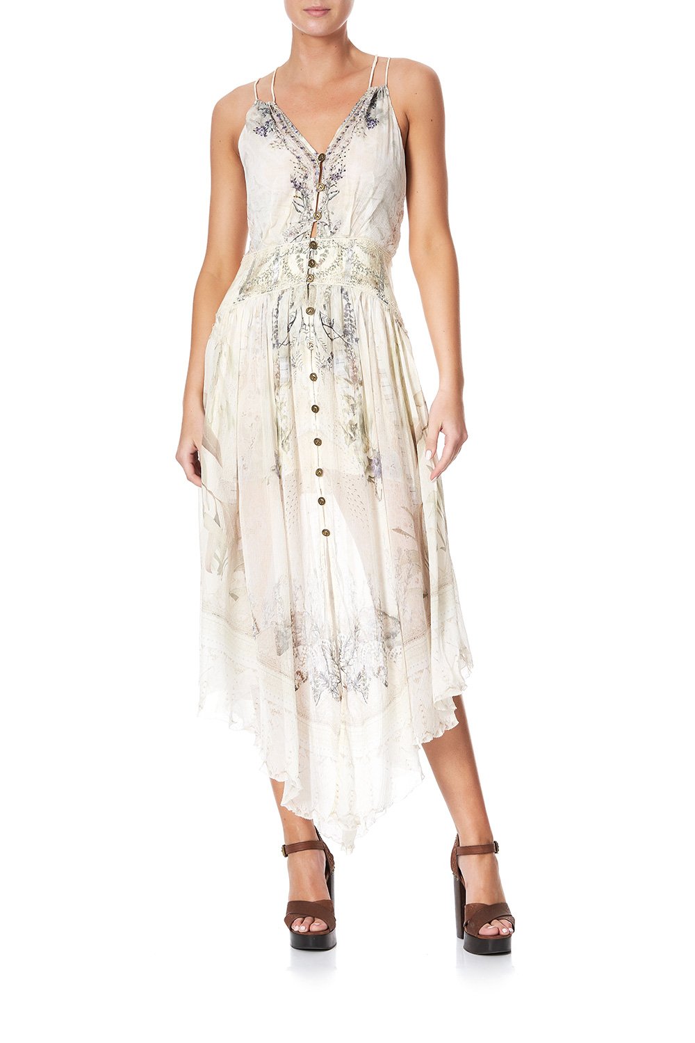 STRAP DRESS WITH SHAPED WAISTBAND MEMORIES OF MOREE