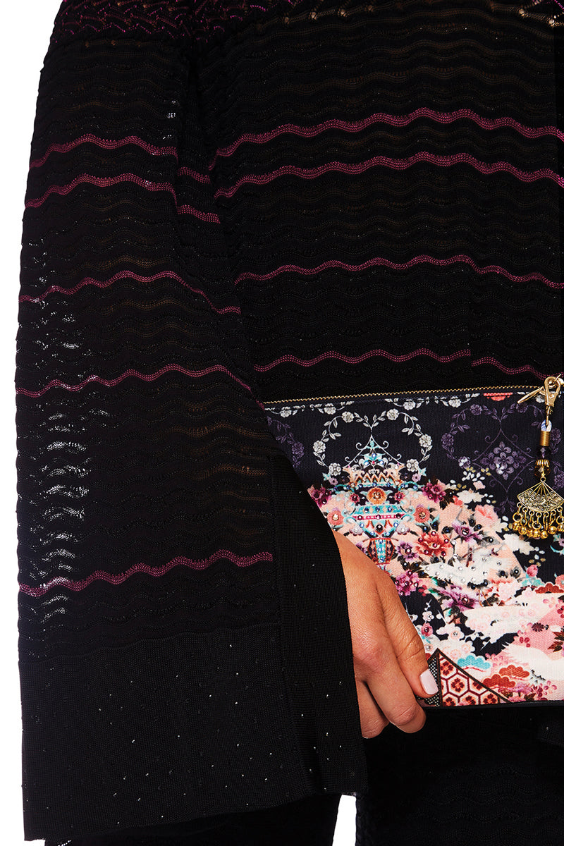 NIGHTS WITH HER SMALL CANVAS CLUTCH