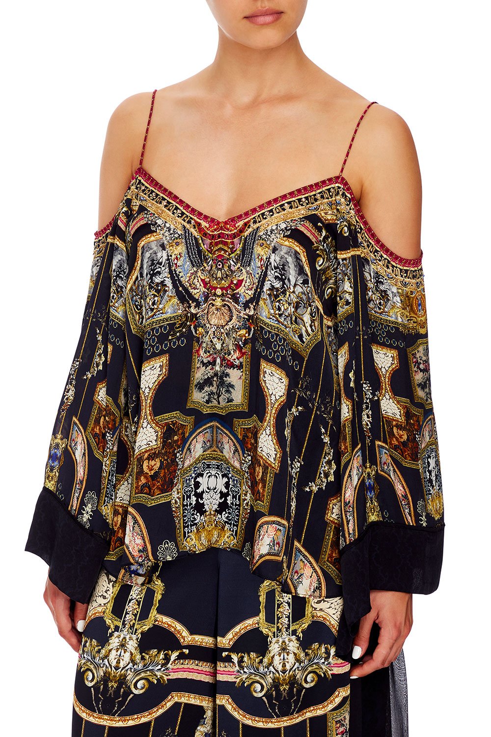 CAMILLA FLARE SLEEVE TOP MIDNIGHT MEETING