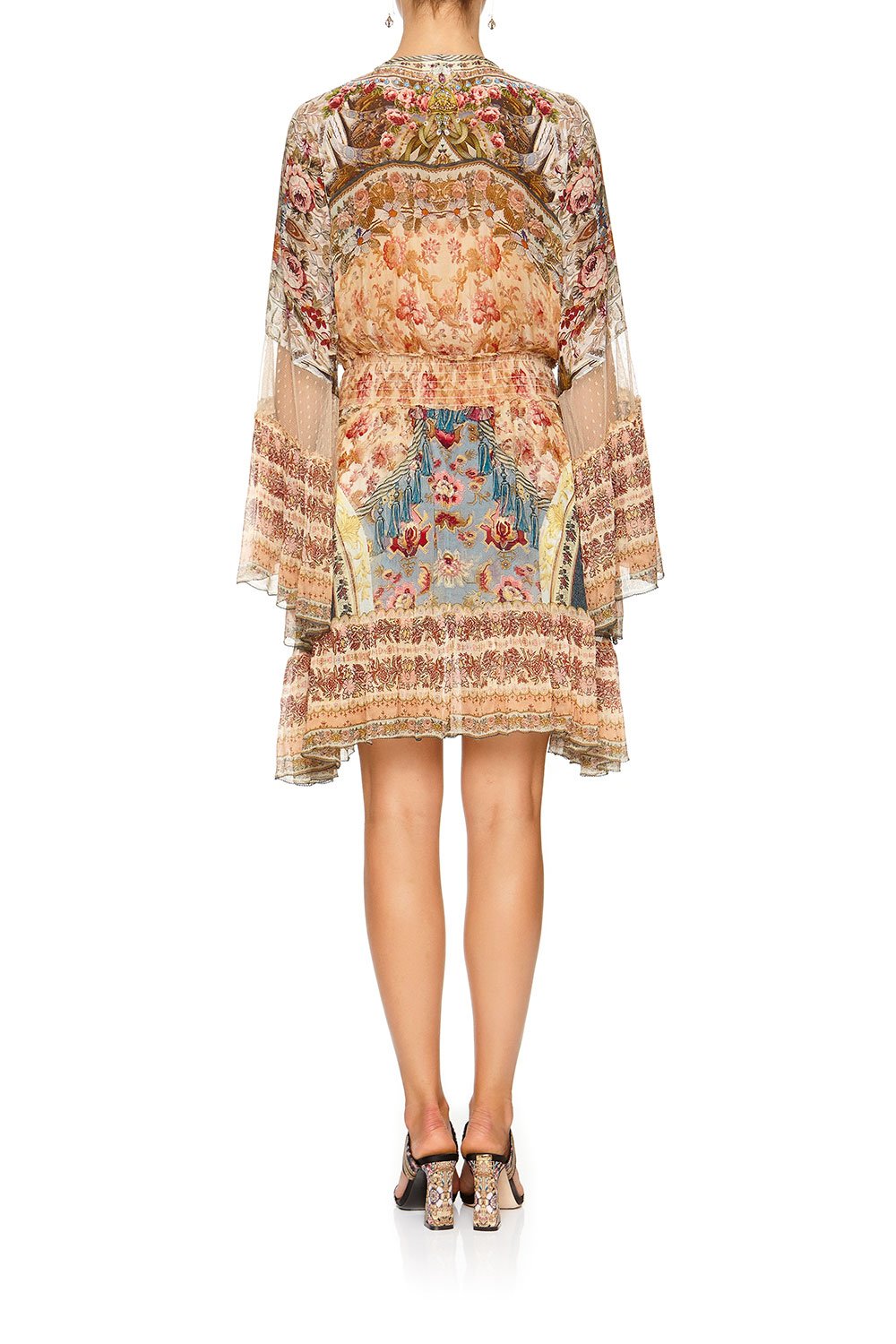 FLARED DRESS WITH SHIRRED WAIST JEANNE QUEEN