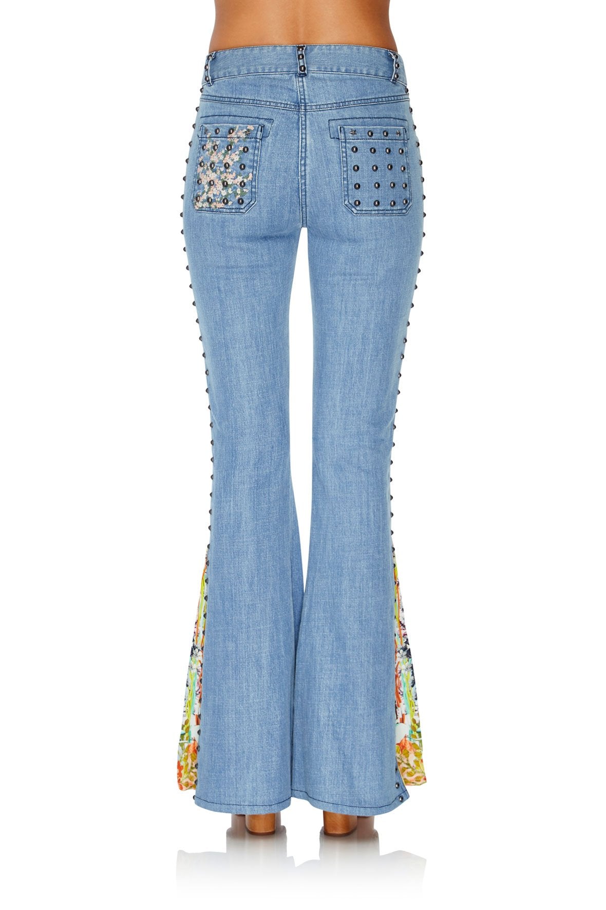 FLARED JEAN WITH CONTRAST PANEL THE STILL ABYSS