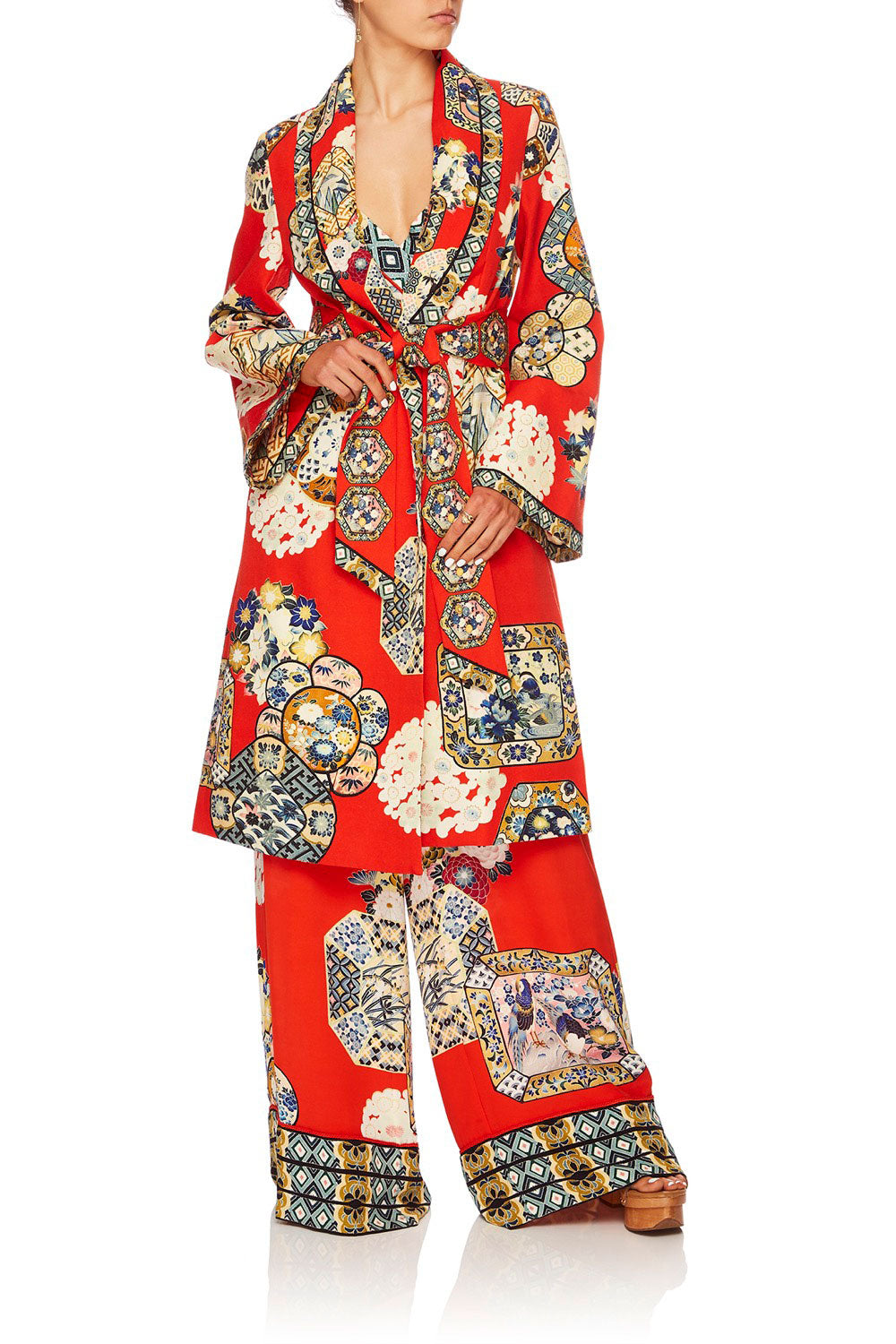 CAMILLA FOUND IN TRANSLATION FLARED SLEEVE TRENCH