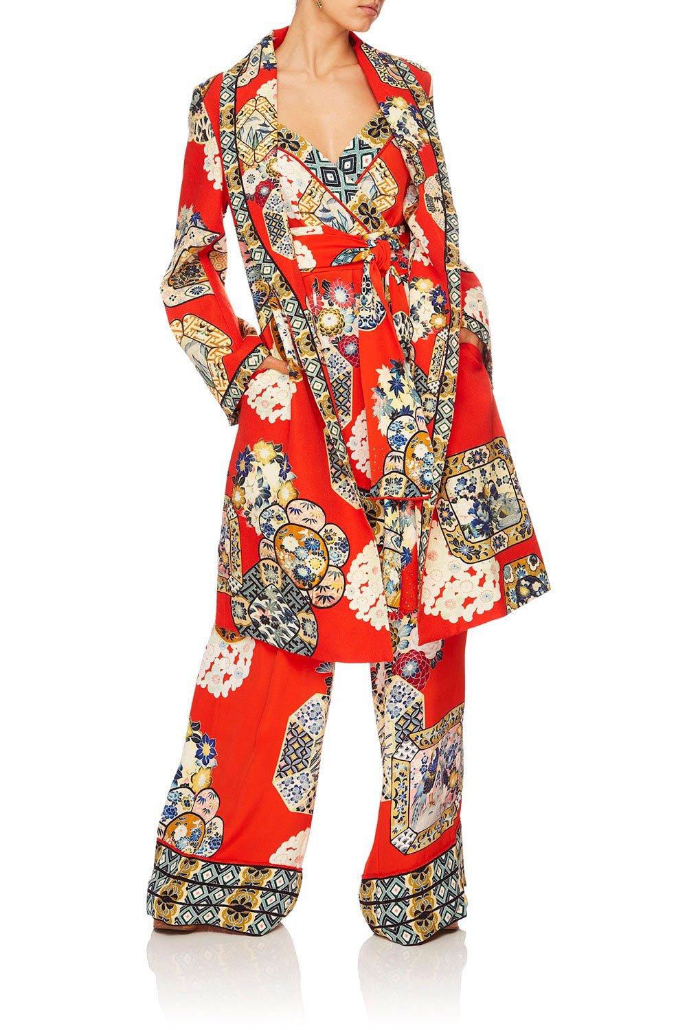 CAMILLA FOUND IN TRANSLATION FLARED SLEEVE TRENCH