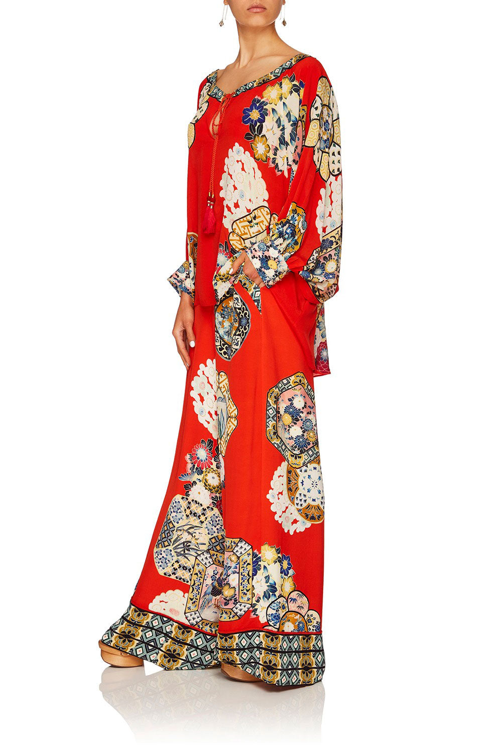 CAMILLA FOUND IN TRANSLATION RAGLAN SLEEVE BLOUSE WCUFF