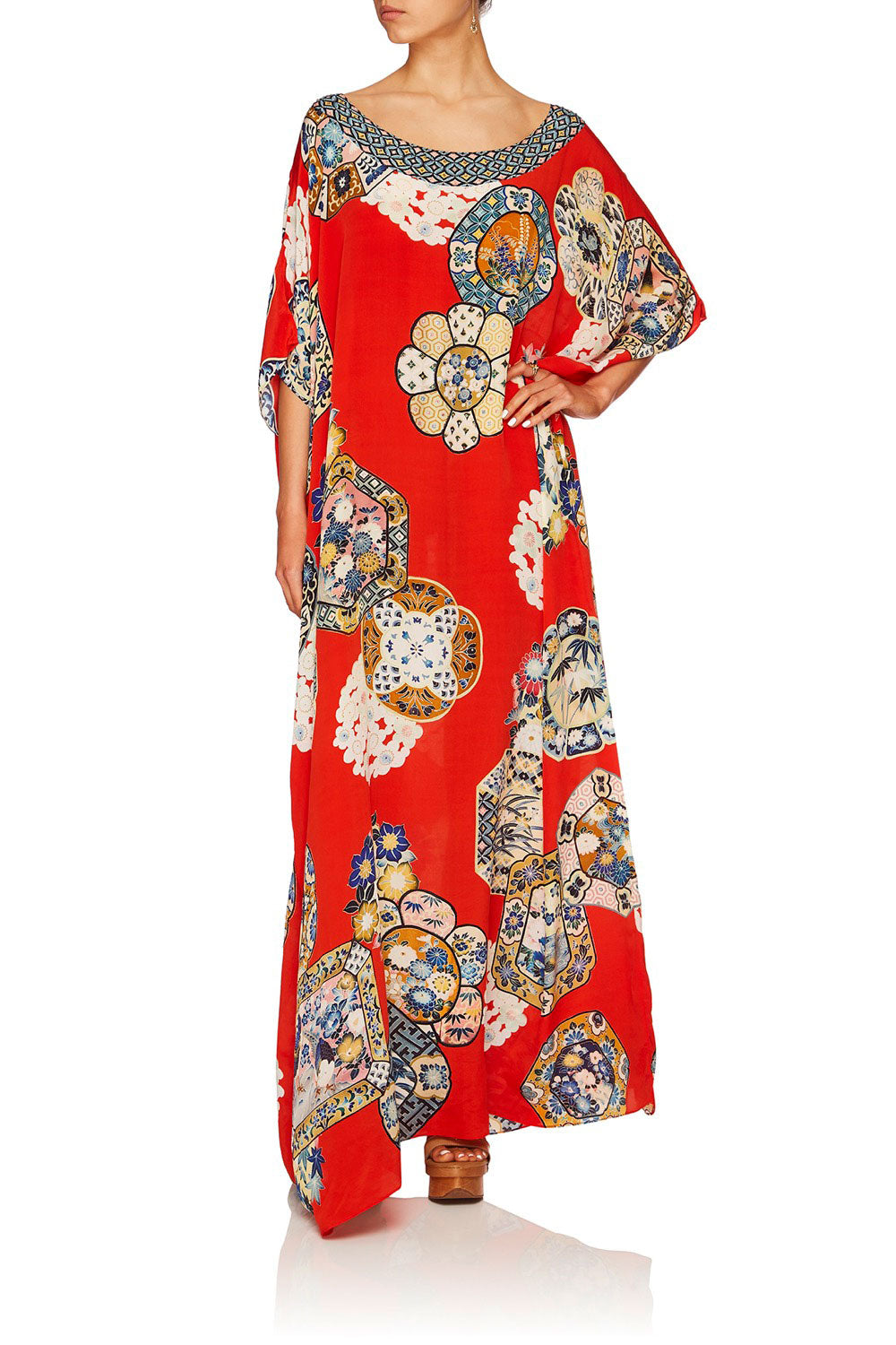 CAMILLA OUND IN TRANSLATION ROUND NECK KAFTAN