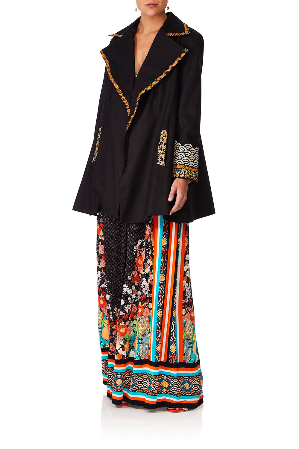 CAMILLA GALAXY GIRL OPEN COAT WWIDE COLLAR