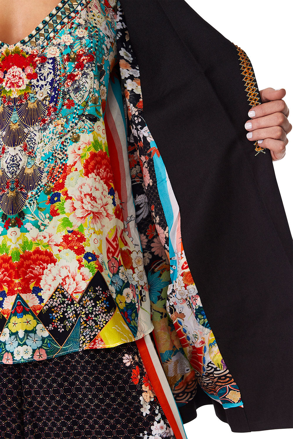 CAMILLA GALAXY GIRL OPEN COAT WWIDE COLLAR