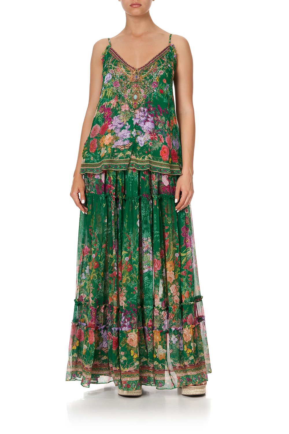 GATHERED CAMI WITH ADJUSTABLE STRAPS DIARIES FROM A VILLA