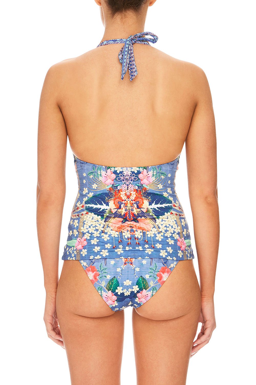 CAMILLA FARAWAY FLORALS HALTER TANKINI