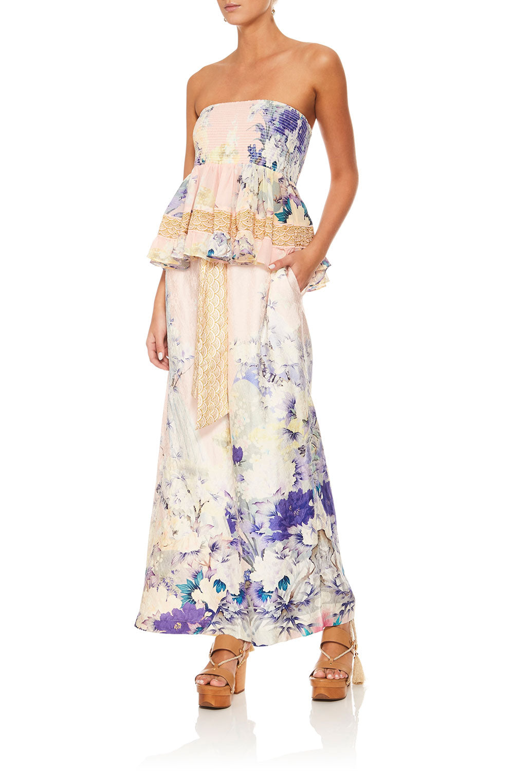 CAMILLA HARAJUKU HEIRESS SHORT SHIRRED SKIRT