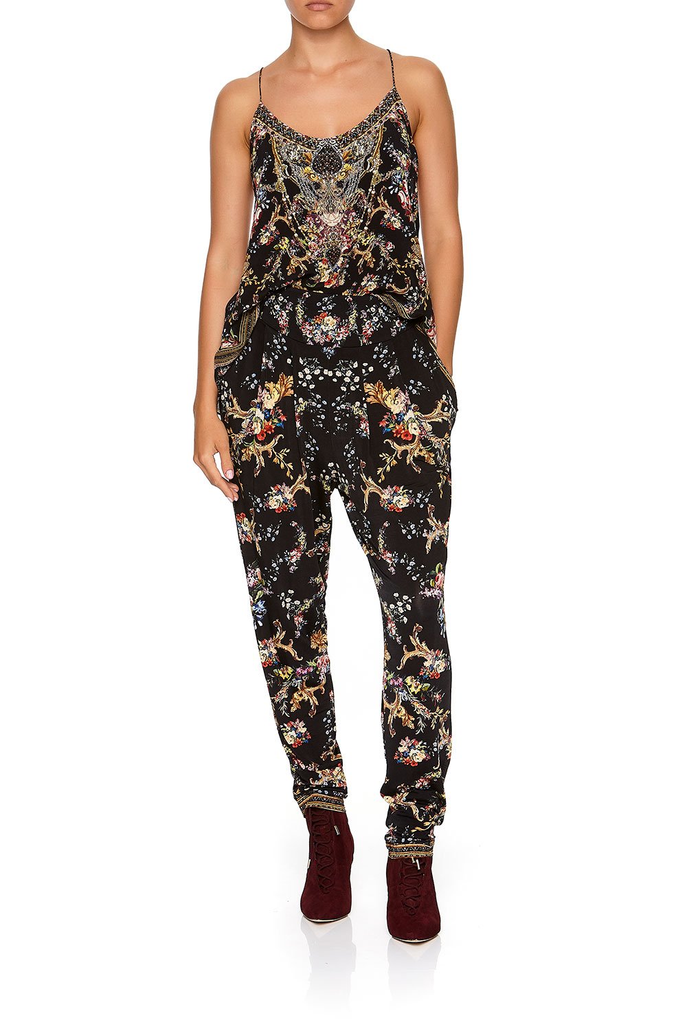 HAREM PANT WITH FRONT PLEATS FRIEND IN FLORA