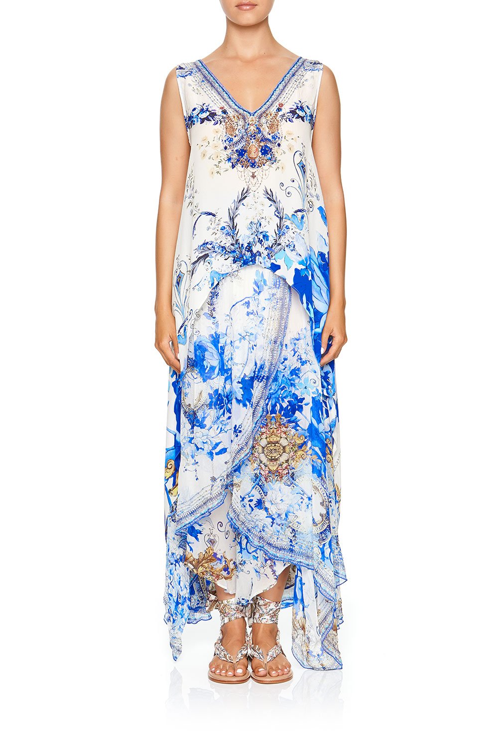 CAMILLA HIGH LOW CROSS OVERLAY TOP SAINT GERMAINE