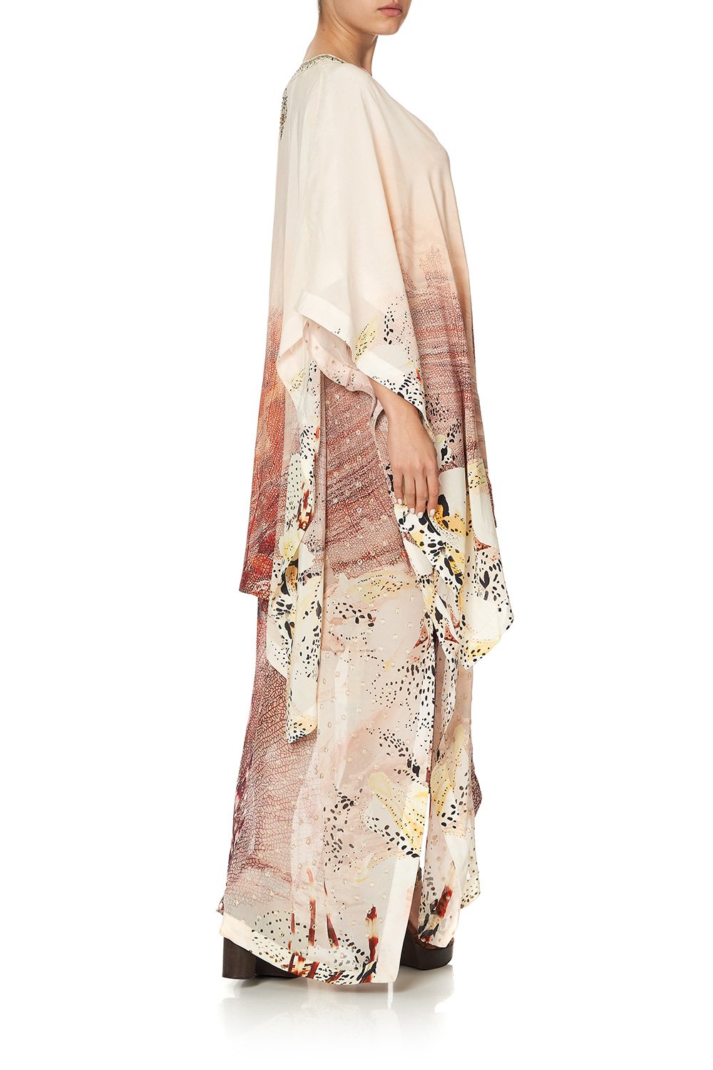 HIGH LOW HEM V NECK KAFTAN COASTAL TREASURE