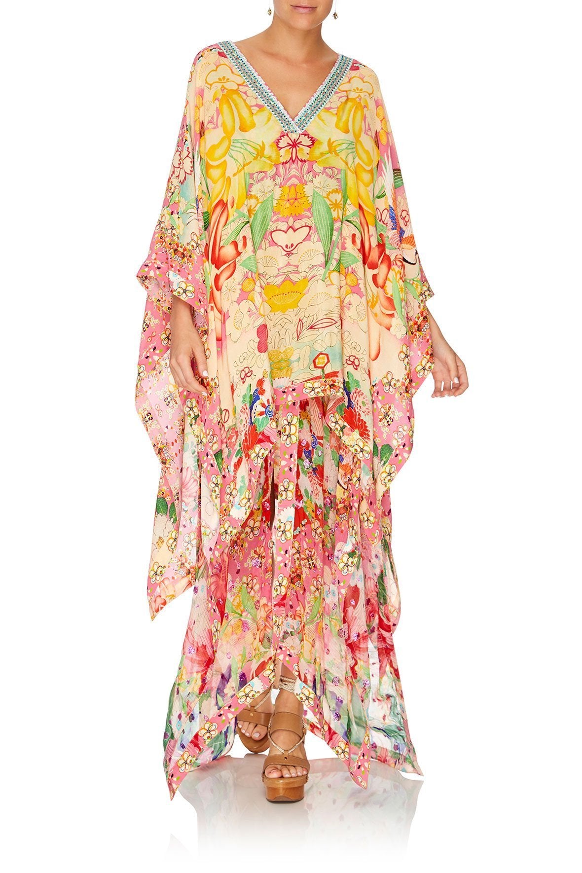 HIGH LOW HEM V-NECK KAFTAN KIMONO KISSES