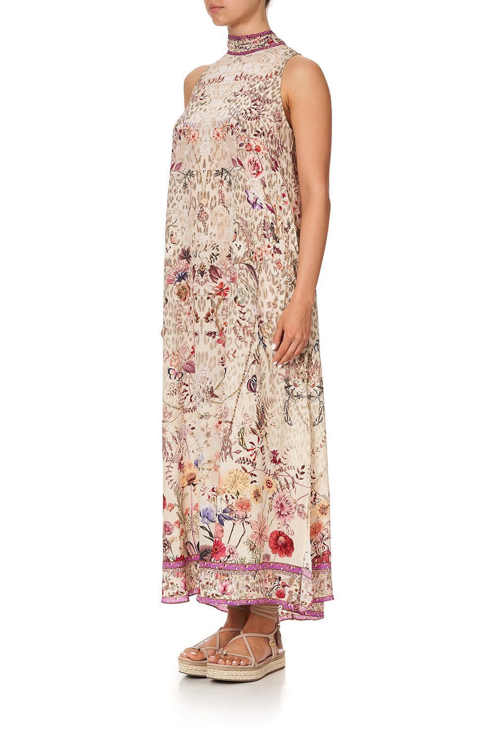 HIGH NECK DRESS WITH BACK NECK TIE DRIFTING DREAMER