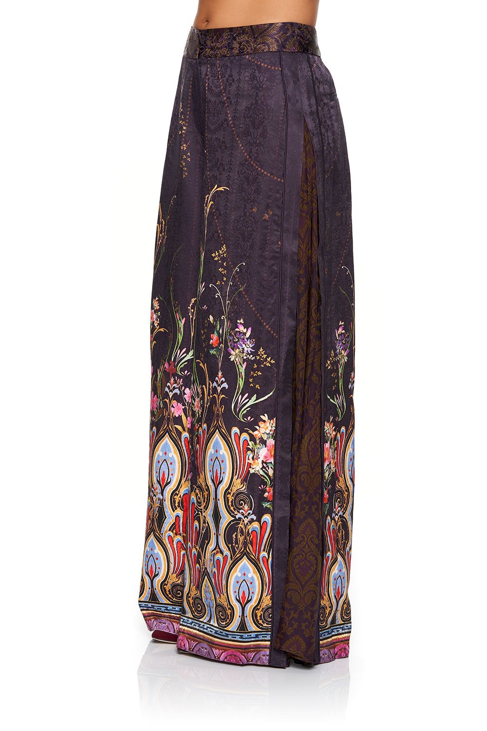 CAMILLA HIGH WAISTED TROUSER WITH GODET WILD FLOWER