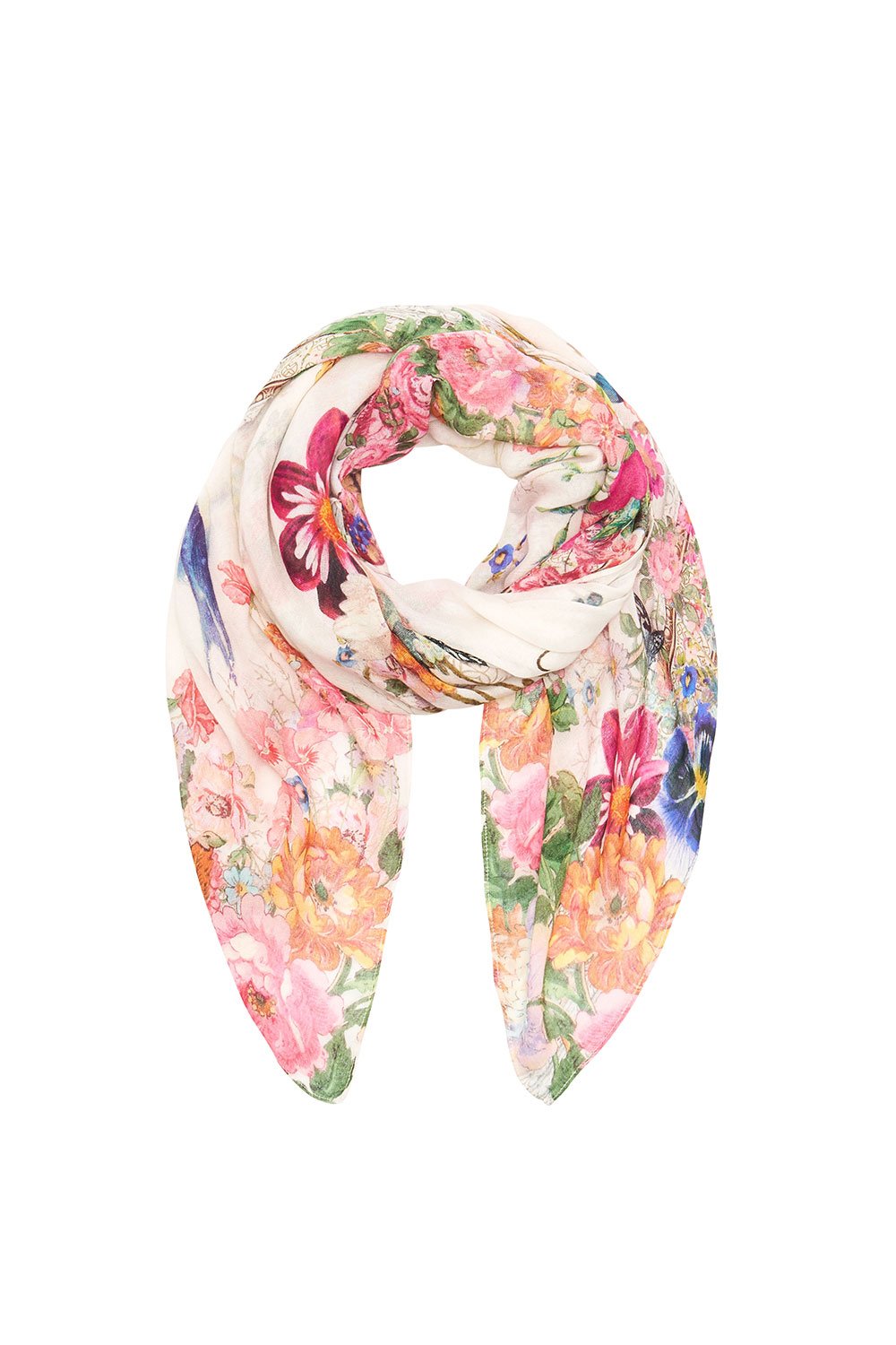 ROLLED HEM SCARF JARDIN POSTCARDS