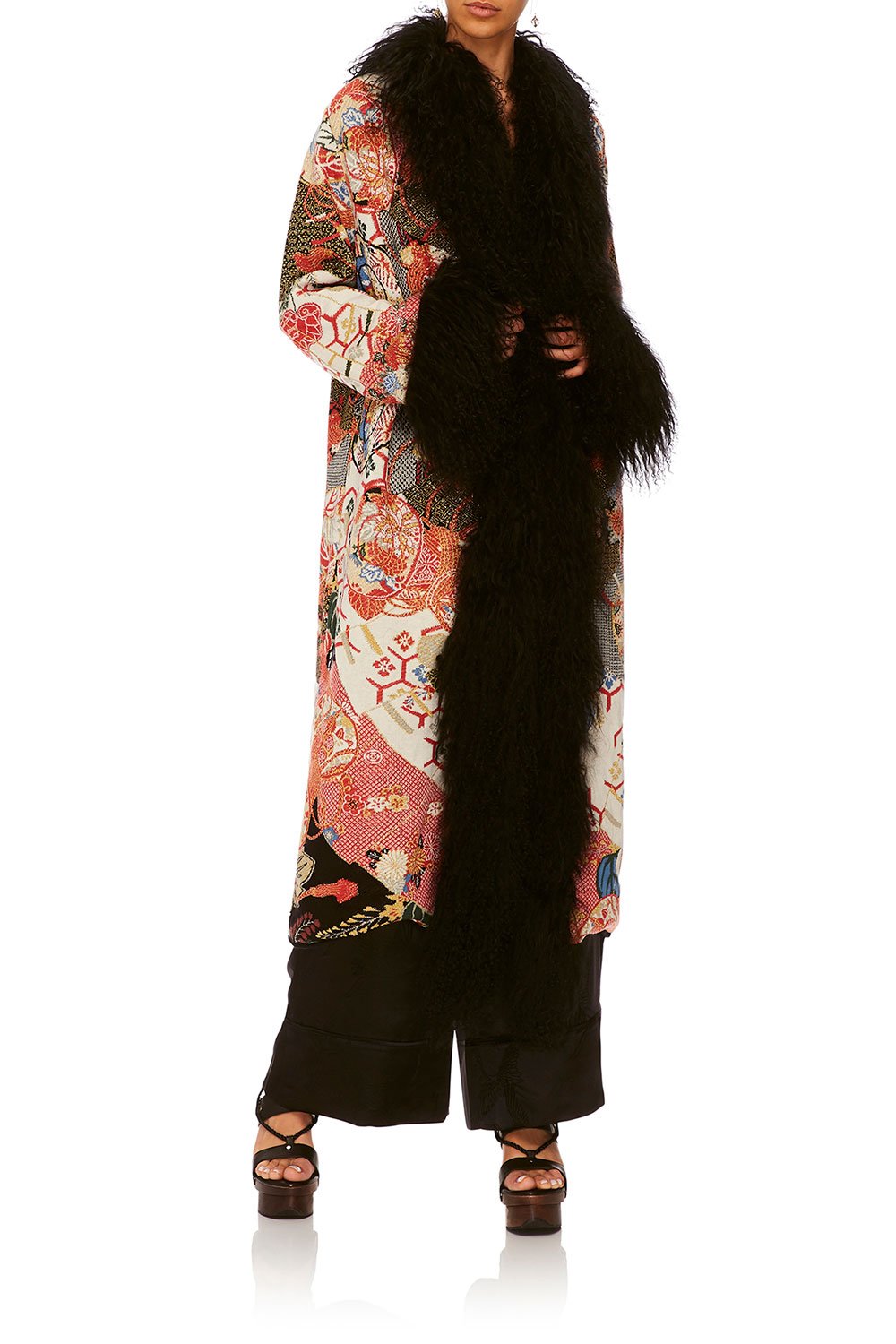 CAMILLA KISSING THE SUN JACQUARD LAYERING PIECE W TIE