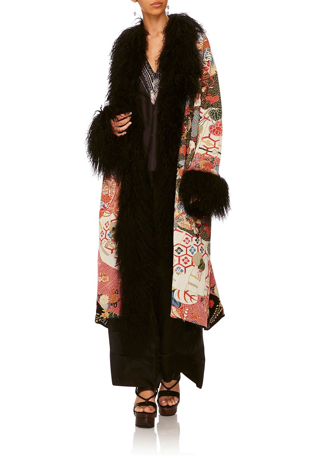 CAMILLA KISSING THE SUN JACQUARD LAYERING PIECE W TIE