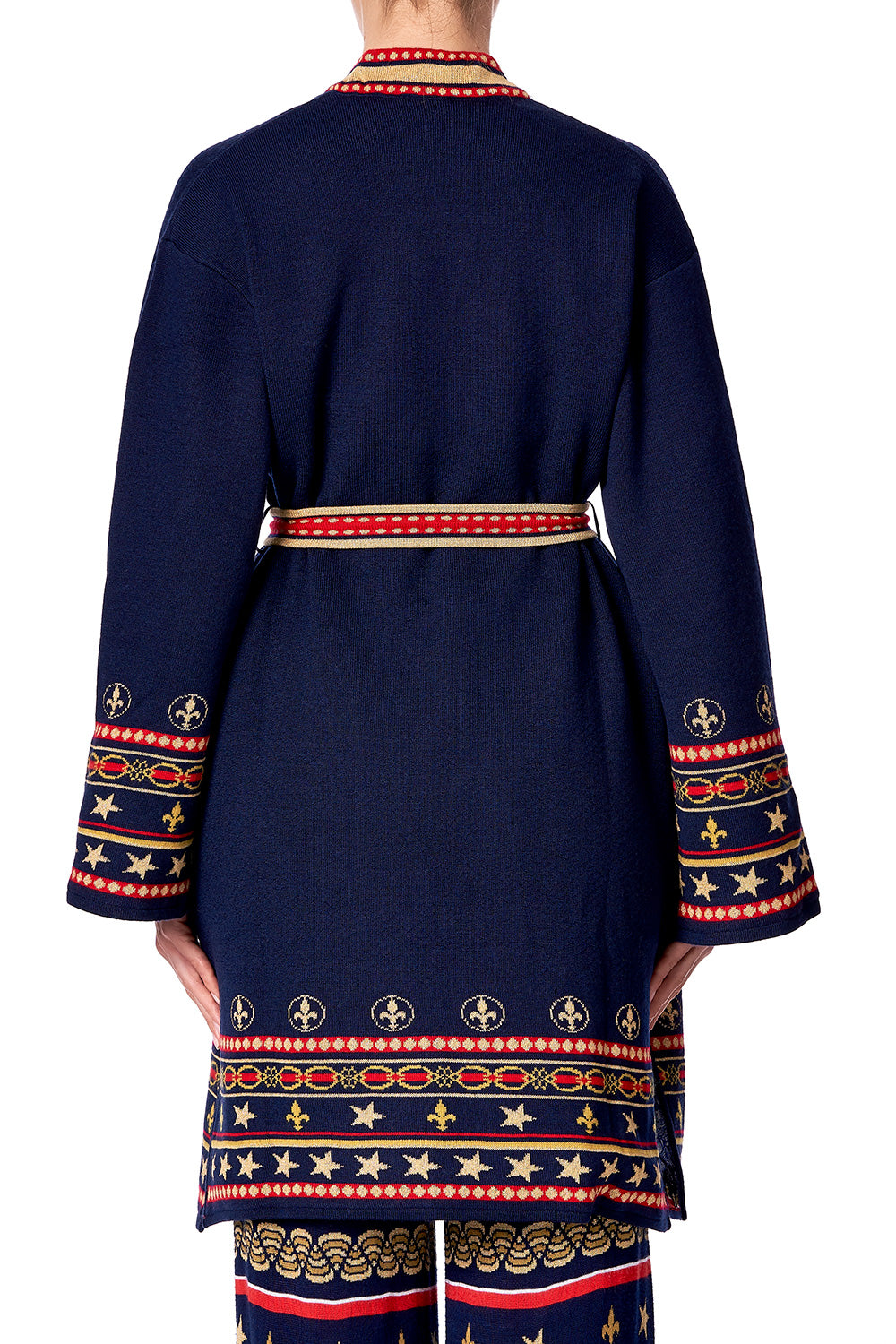 KNITTED JACKET WITH BELT COSTUME PARTY