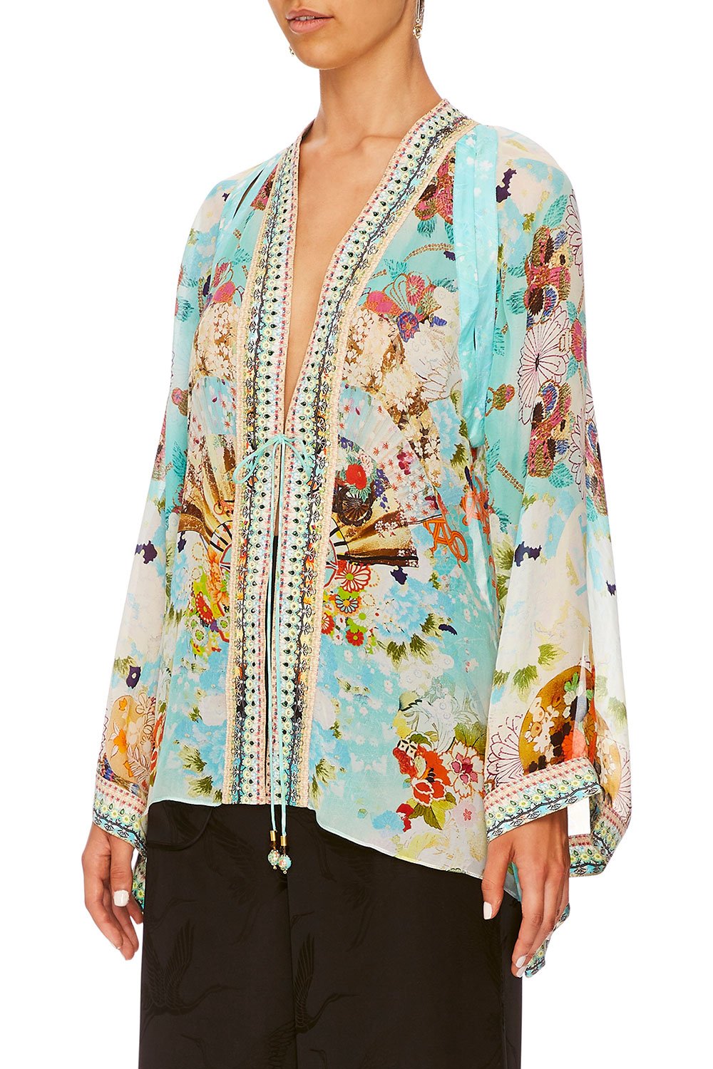 CAMILLA KAFTAN W/ SHEER SLEEVE RETRO'S RAINBOW