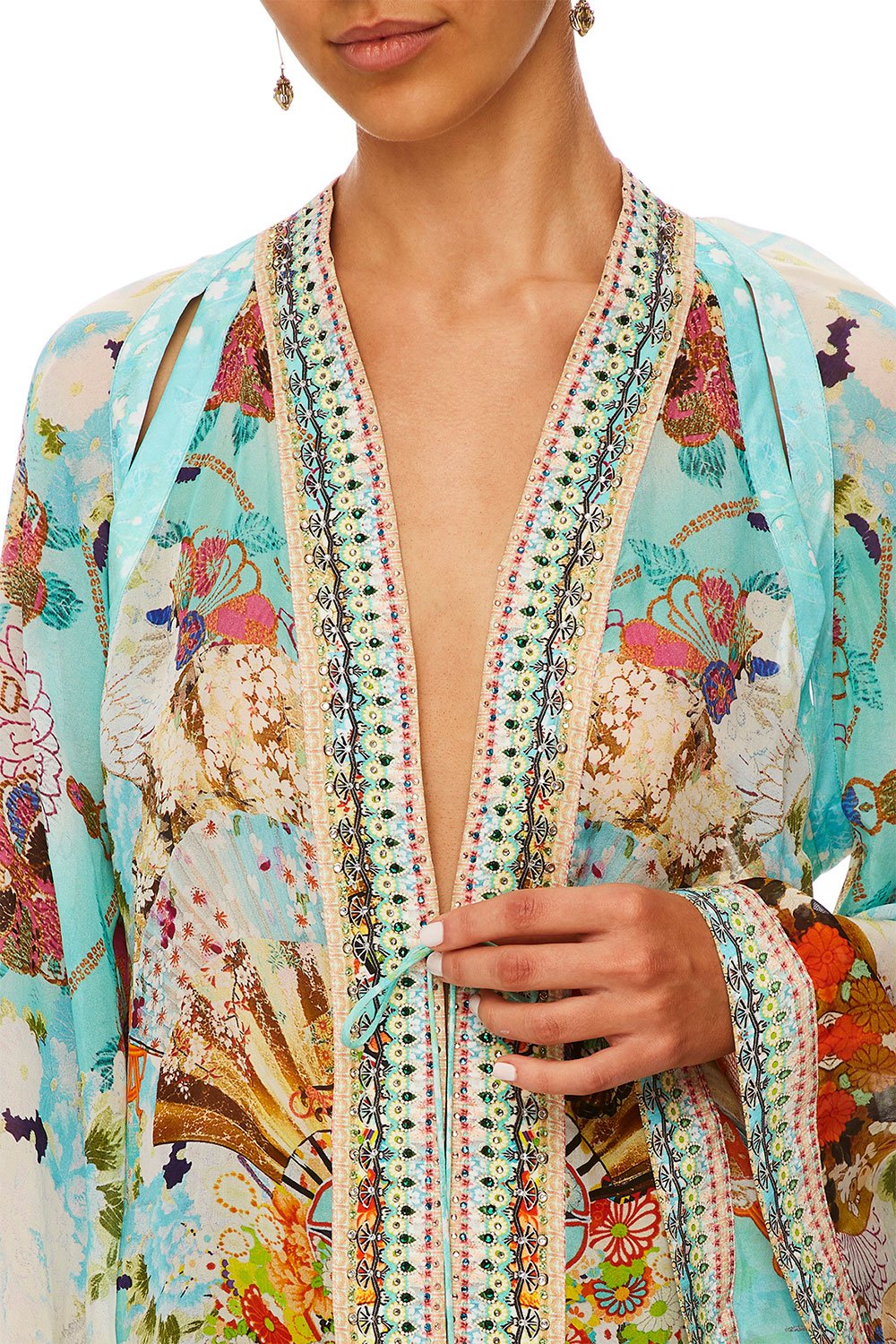 CAMILLA KAFTAN W/ SHEER SLEEVE RETRO'S RAINBOW