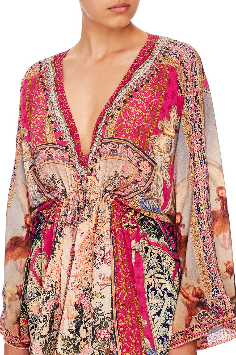 V-NECK KAFTAN WITH TIE WAIST LOUNGE HOUR