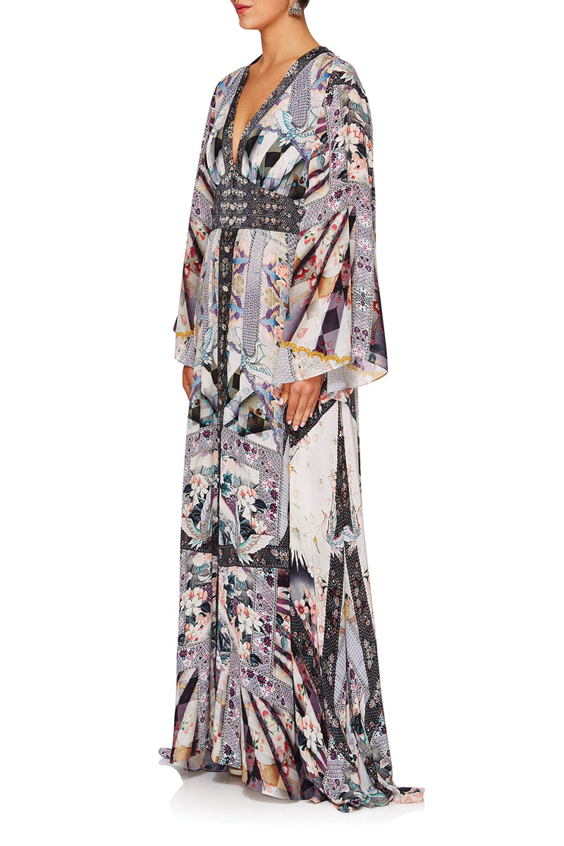 CAMILLA IN HER SHOES KIMONO SLEEVE DRESS W SHIRRING DETAIL