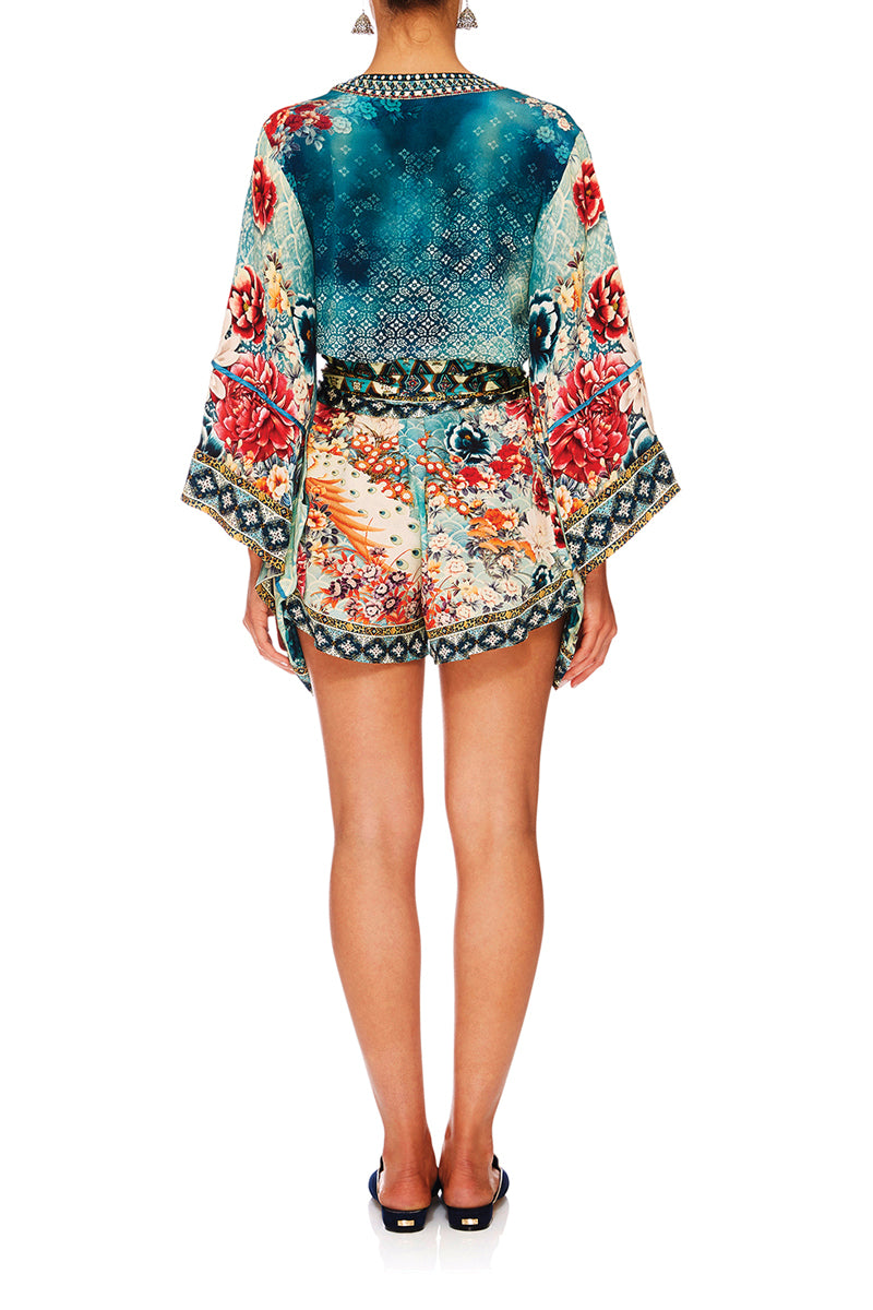 CAMILLA HER HEIRLOOM KIMONO SLEEVE PLAYSUIT W OBI BELT