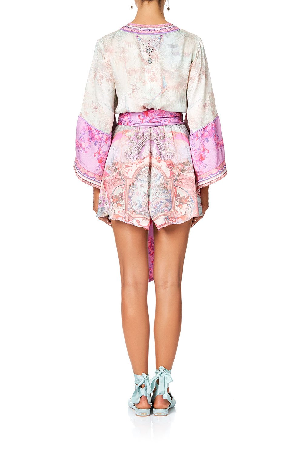 KIMONO SLEEVE PLAYSUIT WITH OBI BELT ELECTRON LIBRE