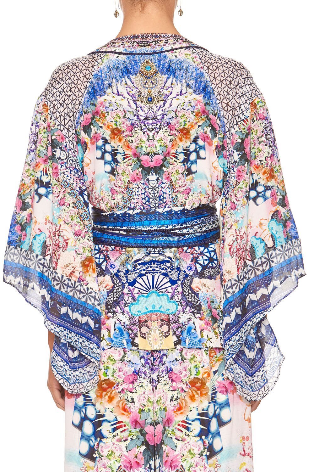 KIMONO WITH EMBROIDERY INSERTS SHIBORI SHORES