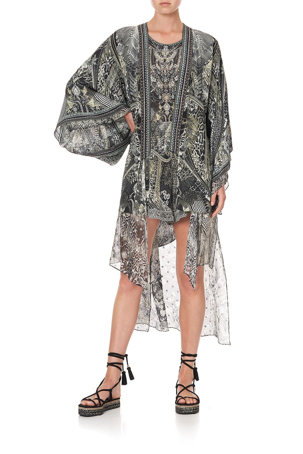 KIMONO WITH LONG UNDERLAYER ONE TRIBE