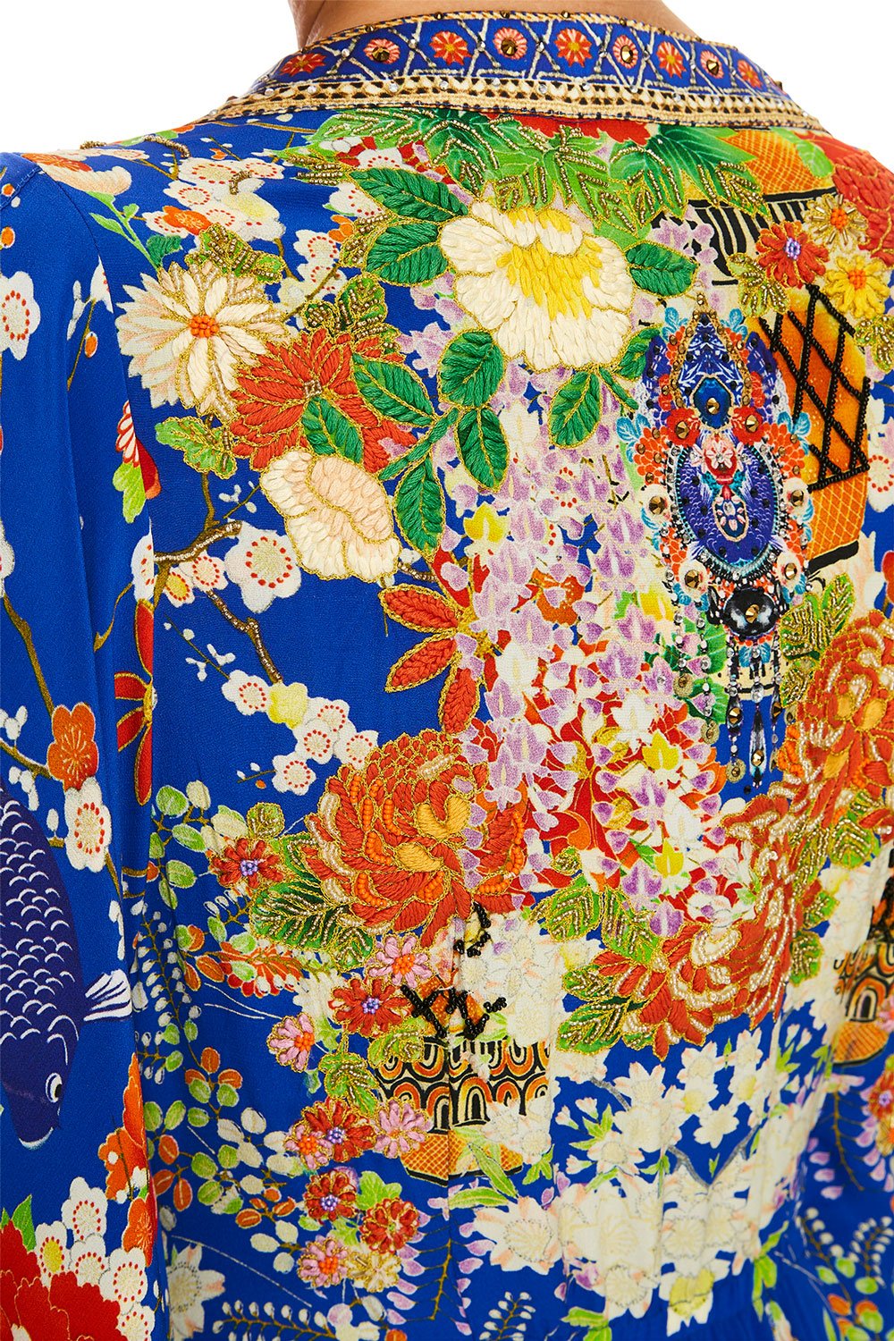 CAMILLA KIMONO W/ SPLIT SLEEVE PLAYING KOI