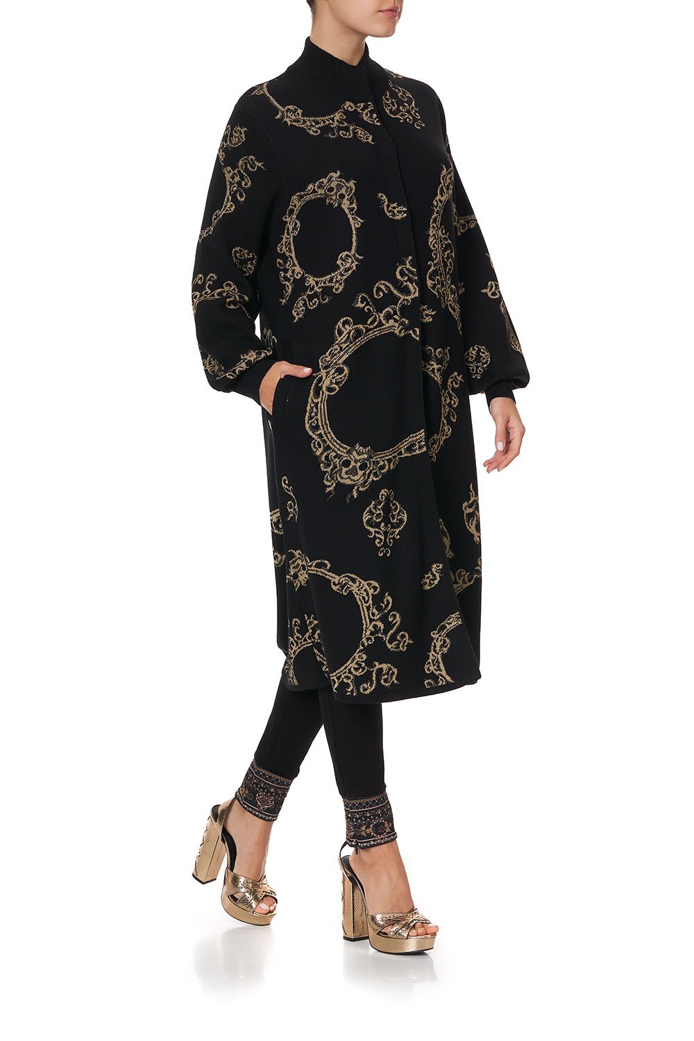 KNIT A-LINE COAT MIRROR MIRROR