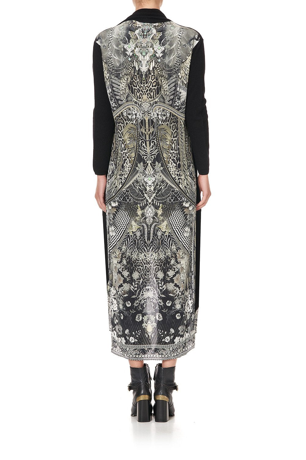 KNITTED CASUAL JACKET WITH SILK BACK ONE TRIBE