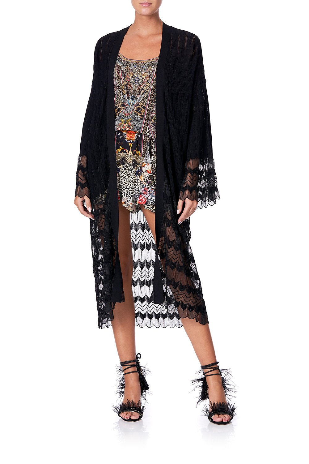 CAMILLA KNITTED LACE CARDIGAN MARAIS AT MIDNIGHT