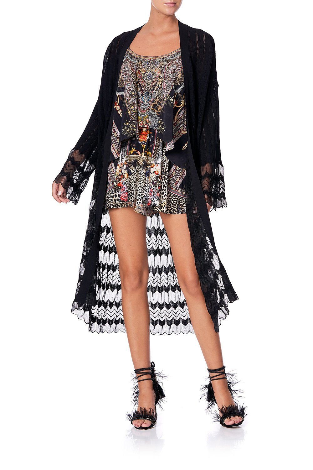 CAMILLA KNITTED LACE CARDIGAN MARAIS AT MIDNIGHT