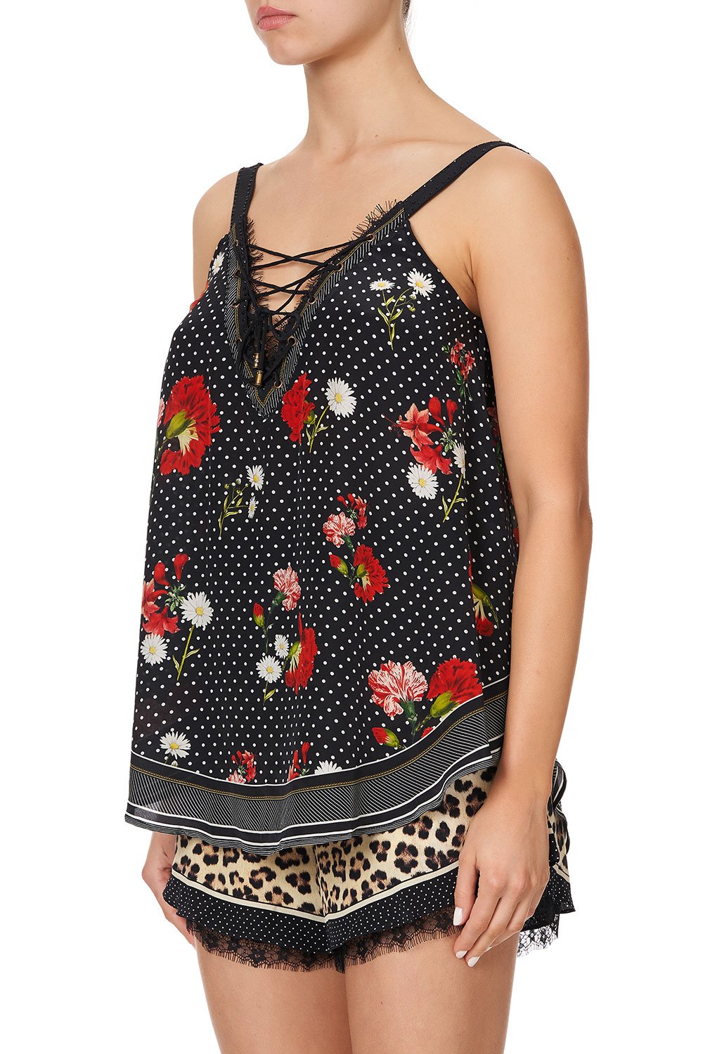 LACE UP EYELET CAMI COASTAL PARISIENNE