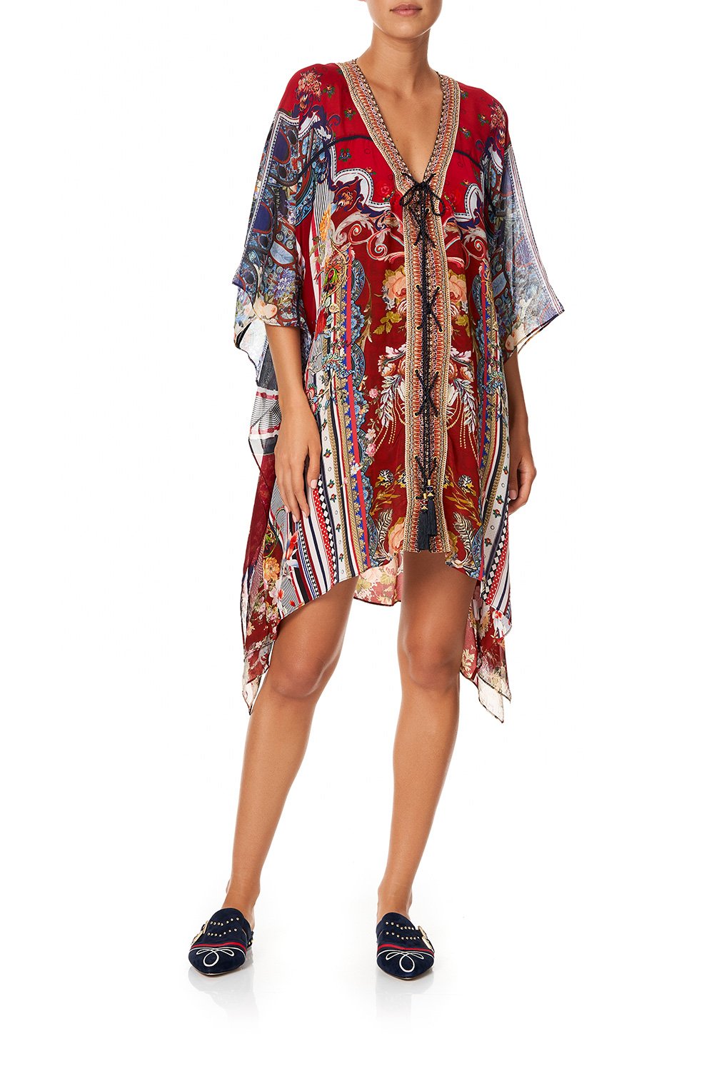 CAMILLA LACE UP KAFTAN WITH INSERT TRIM COSTUME PARTY