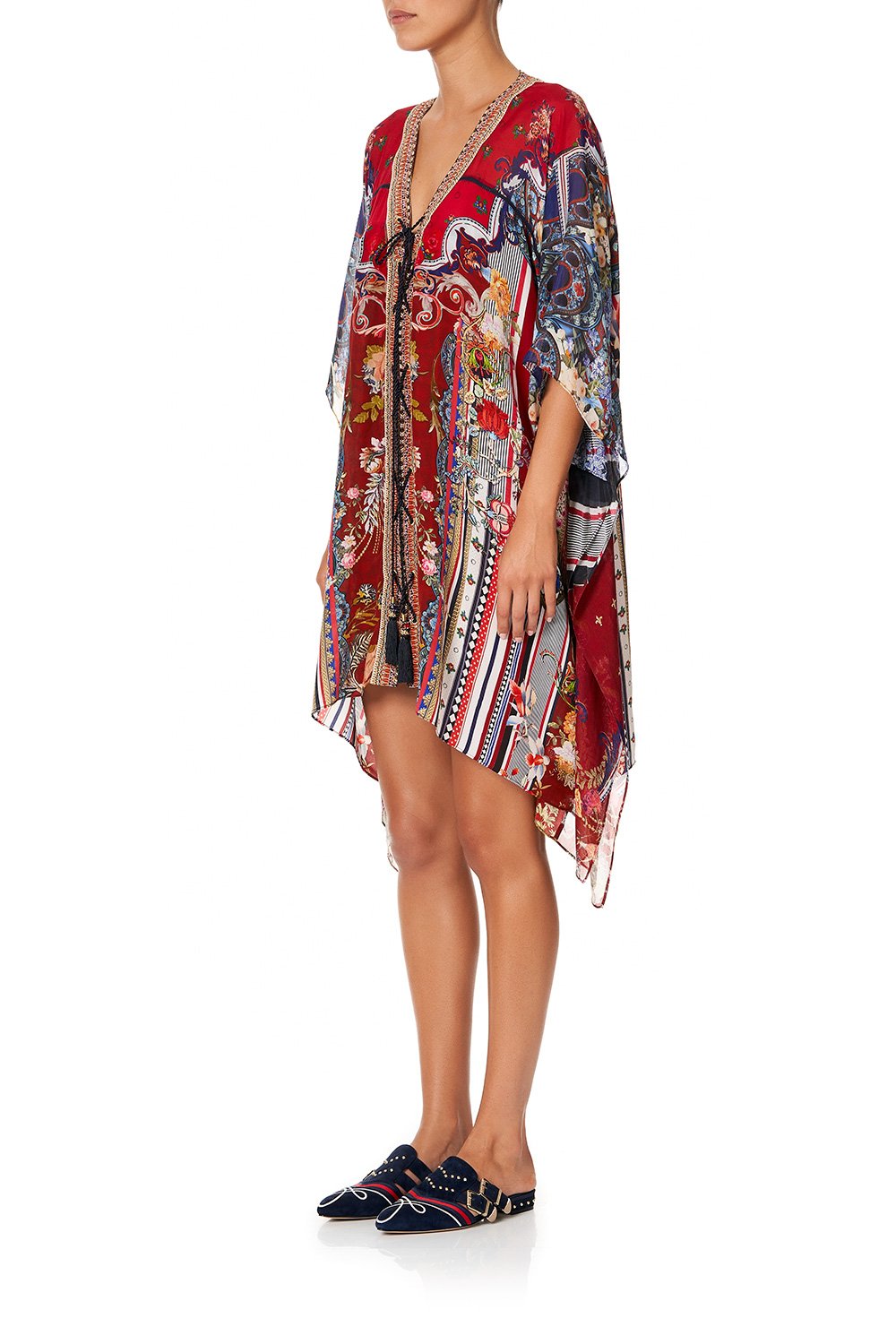 CAMILLA LACE UP KAFTAN WITH INSERT TRIM COSTUME PARTY