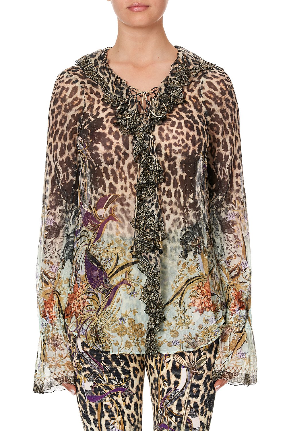 LACE UP RUFFLE BLOUSE NOMADIC NYMPH