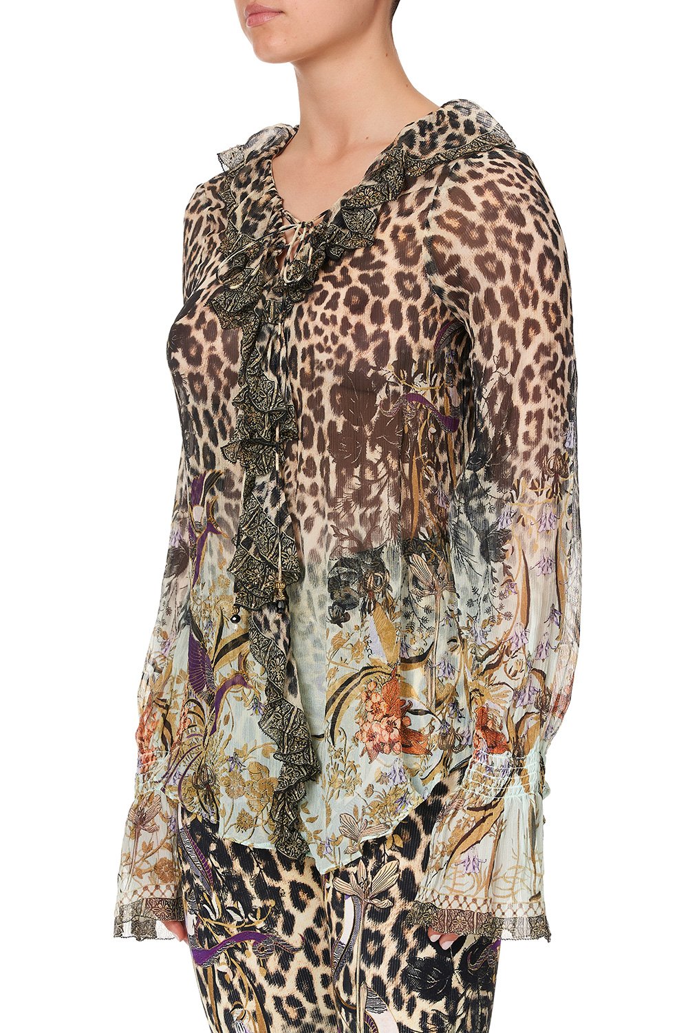 LACE UP RUFFLE BLOUSE NOMADIC NYMPH