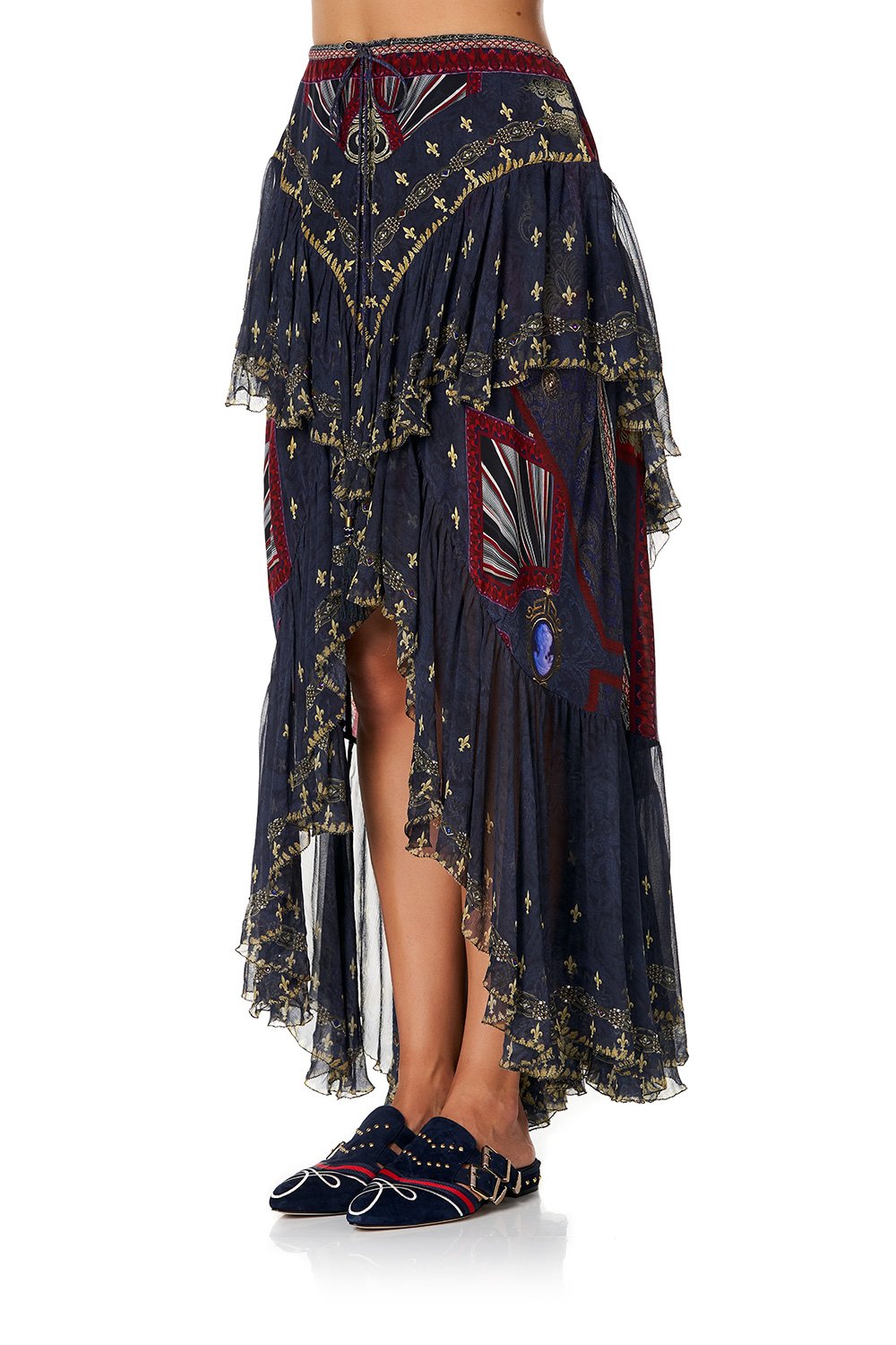 MAXI SKIRT WITH DOUBLE FRILL THIS CHARMING WOMAN