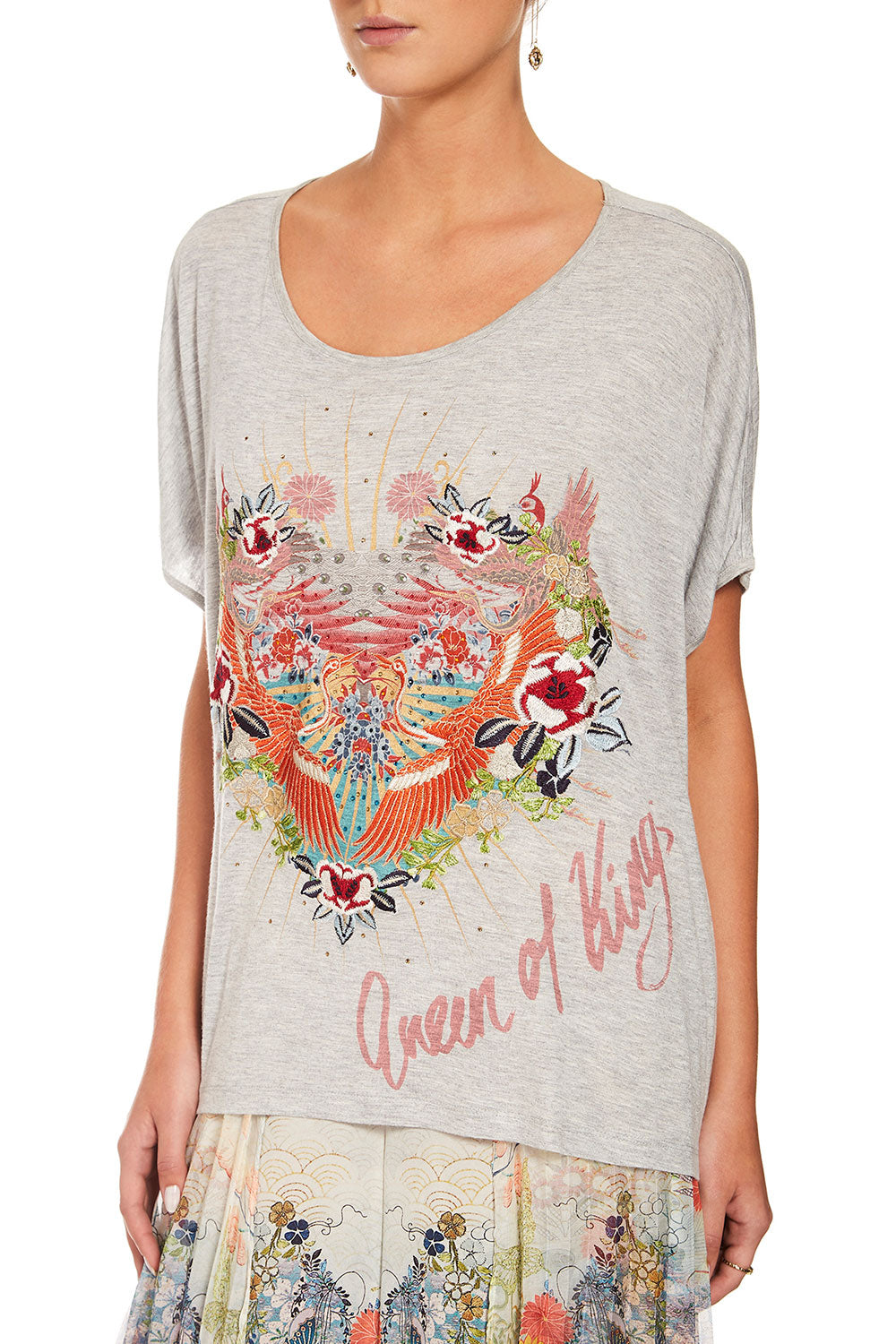 CAMILLA LADY LABRYINTH LOOSE FIT ROUND NECK TEE