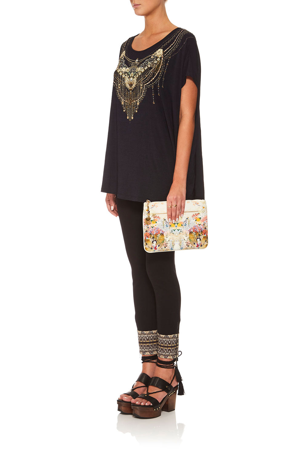 CAMILLA LADY LABYRINTH SMALL CANVAS CLUTCH