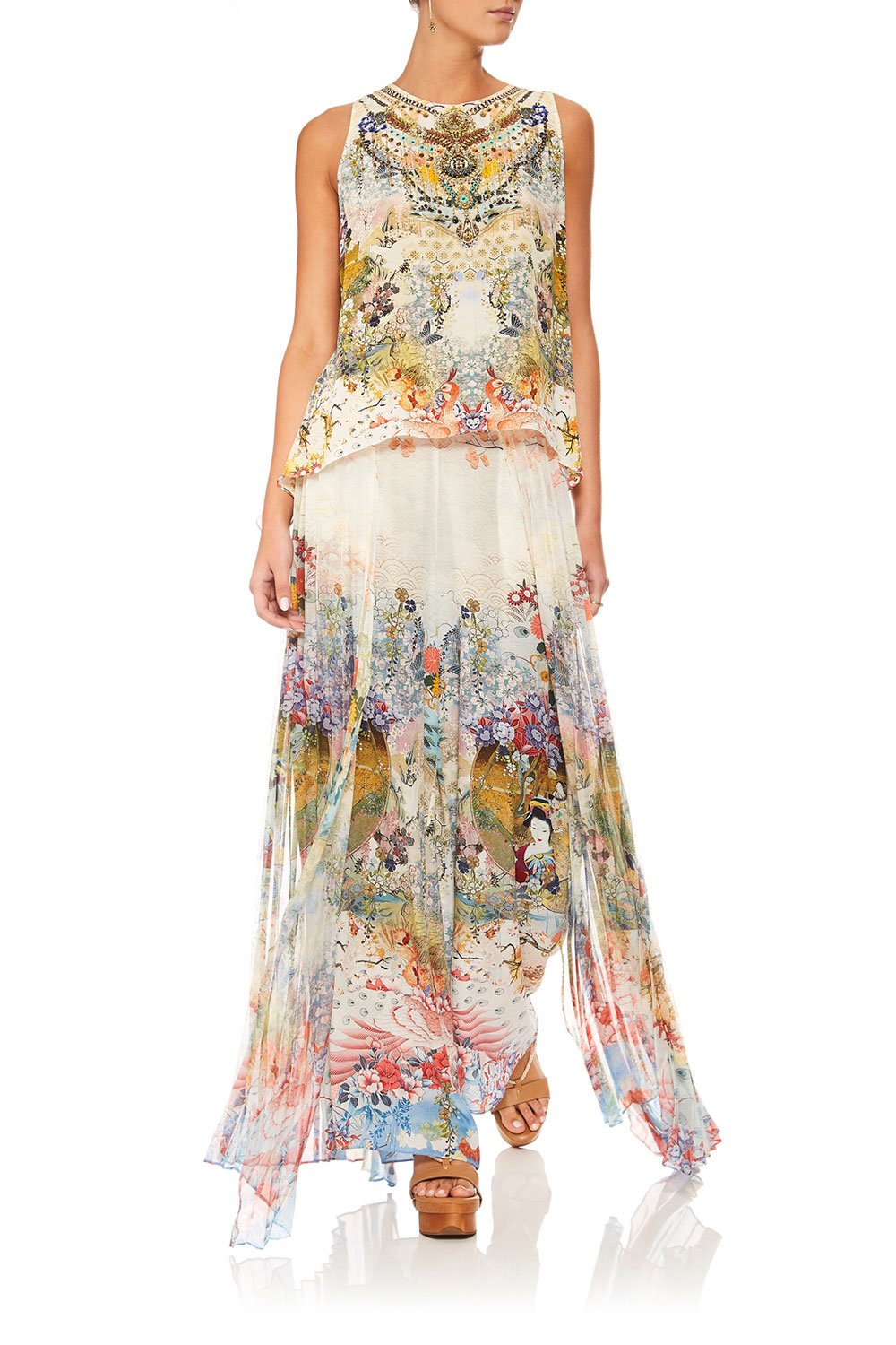 CAMILLA LADY LABYRINTH BUTTON BACK TOP