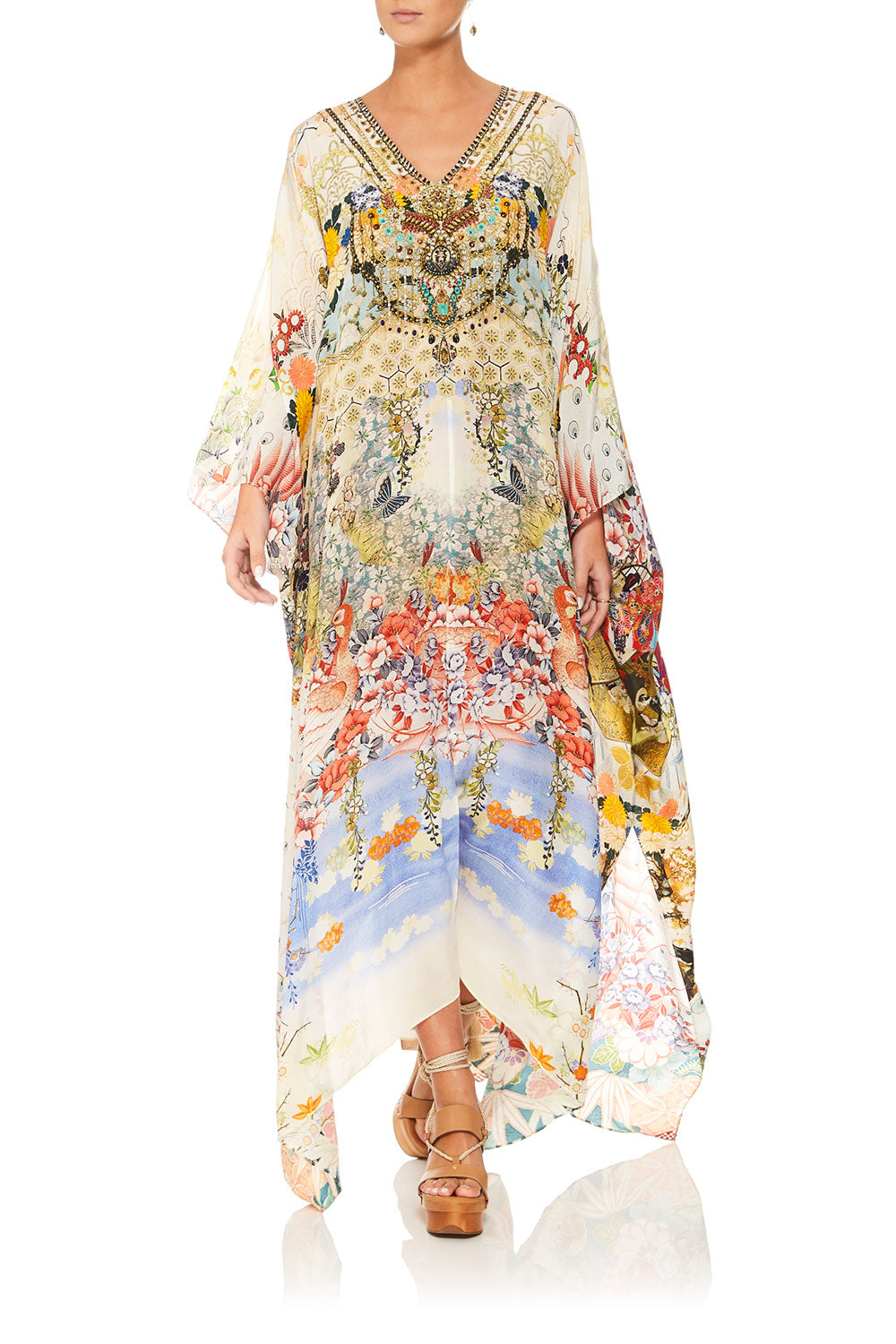 CAMILLA LADY LABYRINTH SPLIT FRONT & SLEEVE KAFTAN