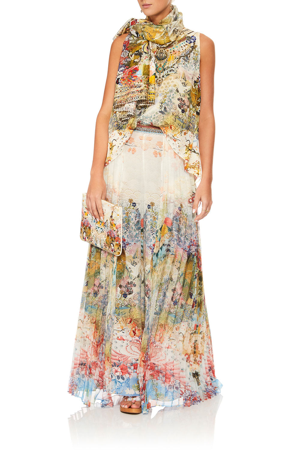 CAMILLA LADY LABYRINTH WIDE LEG PANT W PLEAT OVERLAY