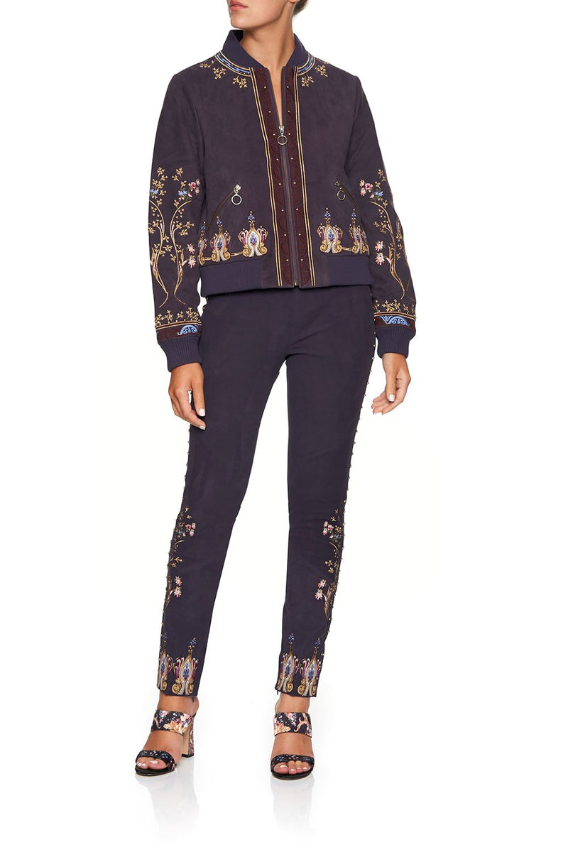 Camellia Quilted Leather Bomber Jacket - Women's S